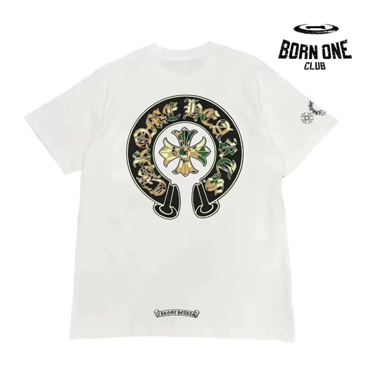 Chrome Heart Horse Shoe Logo Pocket T-Shirt in Camo White