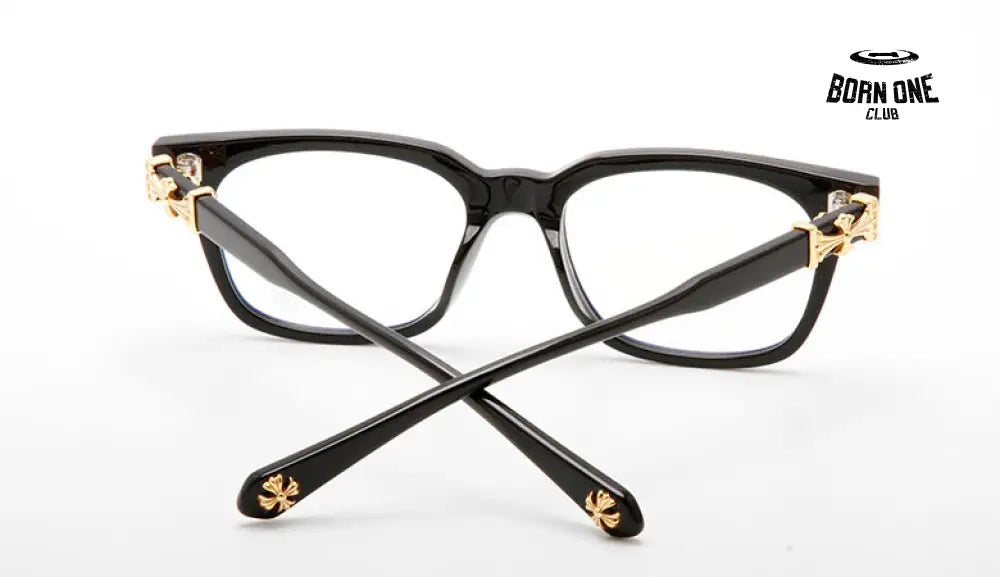 Chrome Hearts Black Gold Glasses Óculos (Alta Qualidade)