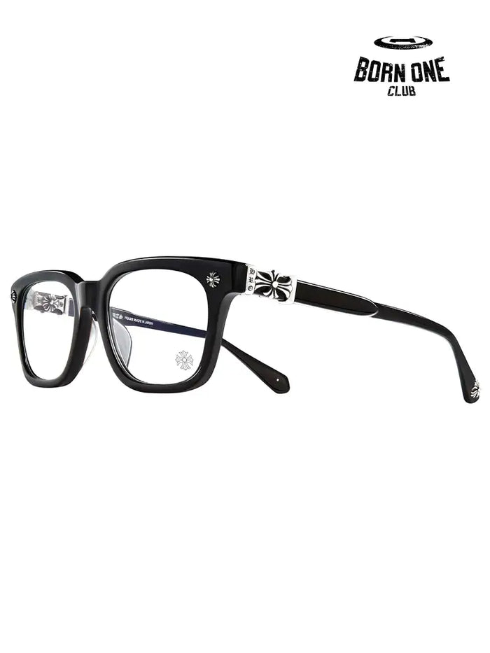 Chrome Hearts Black Silver Glasses Óculos