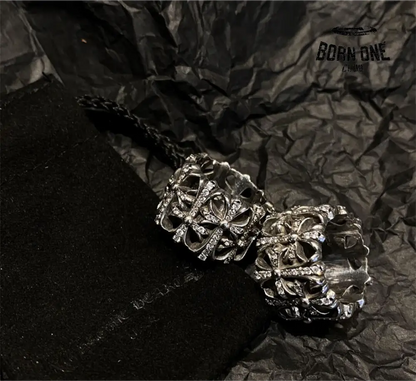 CHROME HEARTS Cemetery Ring Prata 925 & Zircônia Anel