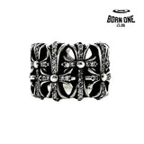 CHROME HEARTS Cemetery Ring Prata 925 & Zircônia Anel