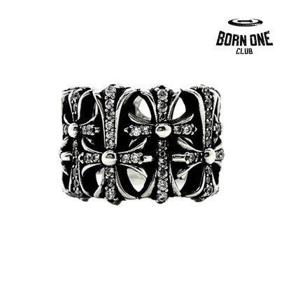 CHROME HEARTS Cemetery Ring Prata 925 & Zircônia Anel