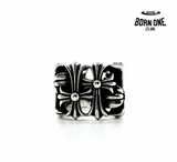 CHROME HEARTS Cemetery Square Ring Anel Prata 925
