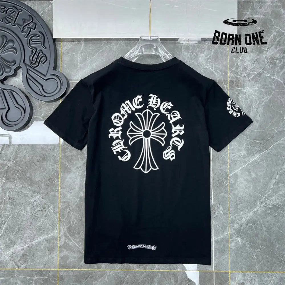 Chrome Hearts Collar Print T-Shirt Black White Camiseta
