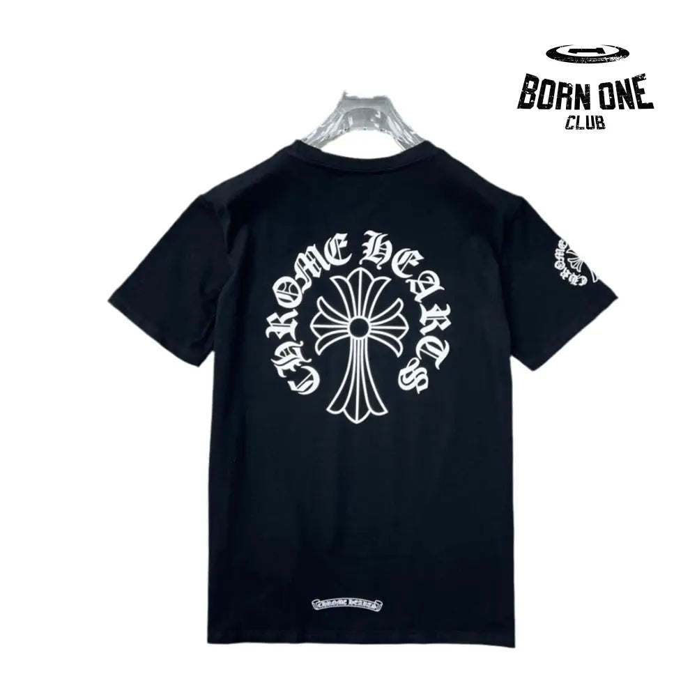 Chrome Hearts Collar Print T-Shirt Black White Camiseta