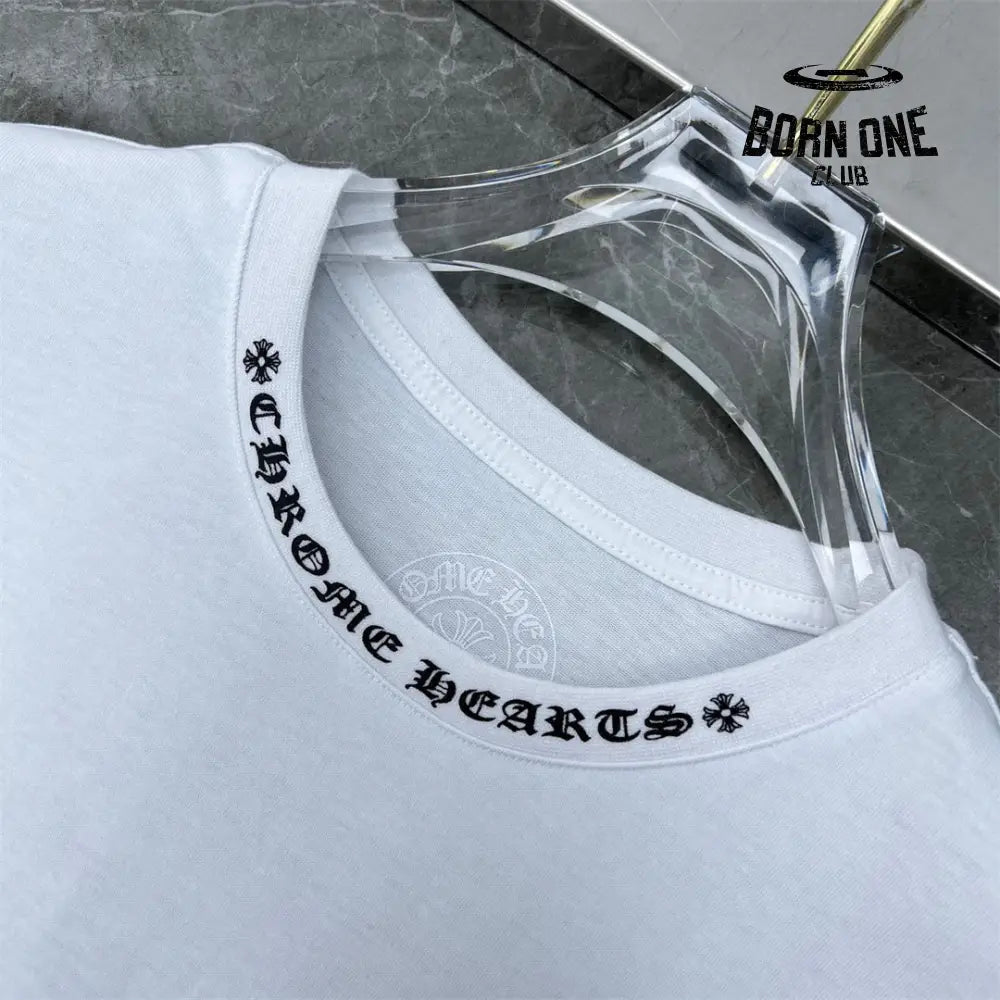 Chrome Hearts Collar Print T-Shirt Black White Camiseta