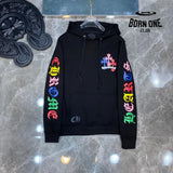 Chrome Hearts Colorful Crosses hoodie (Black/White) Moletom