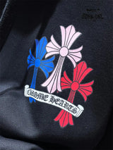Chrome Hearts Colorful Crosses hoodie (Black/White) Moletom