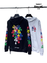 Chrome Hearts Colorful Crosses hoodie (Black/White) Moletom