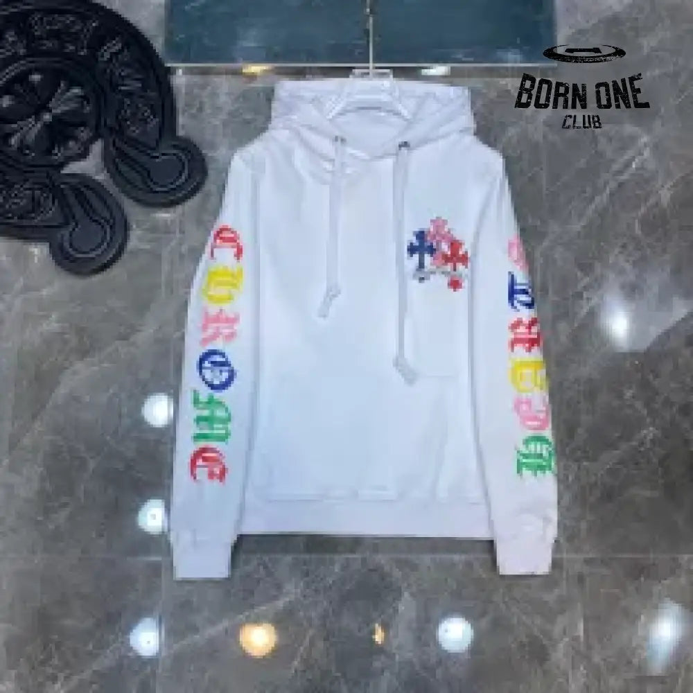 Chrome Hearts Colorful Crosses hoodie (Black/White) Moletom