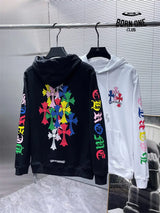 Chrome Hearts Colorful Crosses hoodie (Black/White) Moletom
