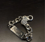 CHROME HEARTS Dagger Link Clip Thick Bracelete Prata 925