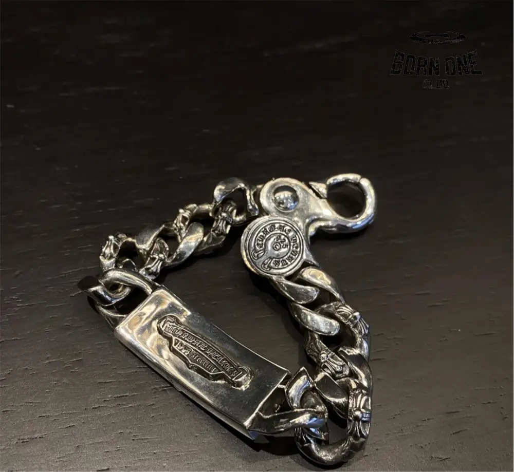 CHROME HEARTS Dagger Link Clip Thick Bracelete Prata 925