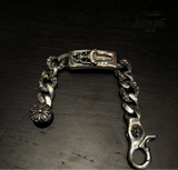 CHROME HEARTS Dagger Link Clip Thick Bracelete Prata 925
