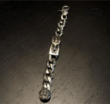 CHROME HEARTS Dagger Link Clip Thick Bracelete Prata 925