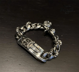 CHROME HEARTS Dagger Link Clip Thick Bracelete Prata 925