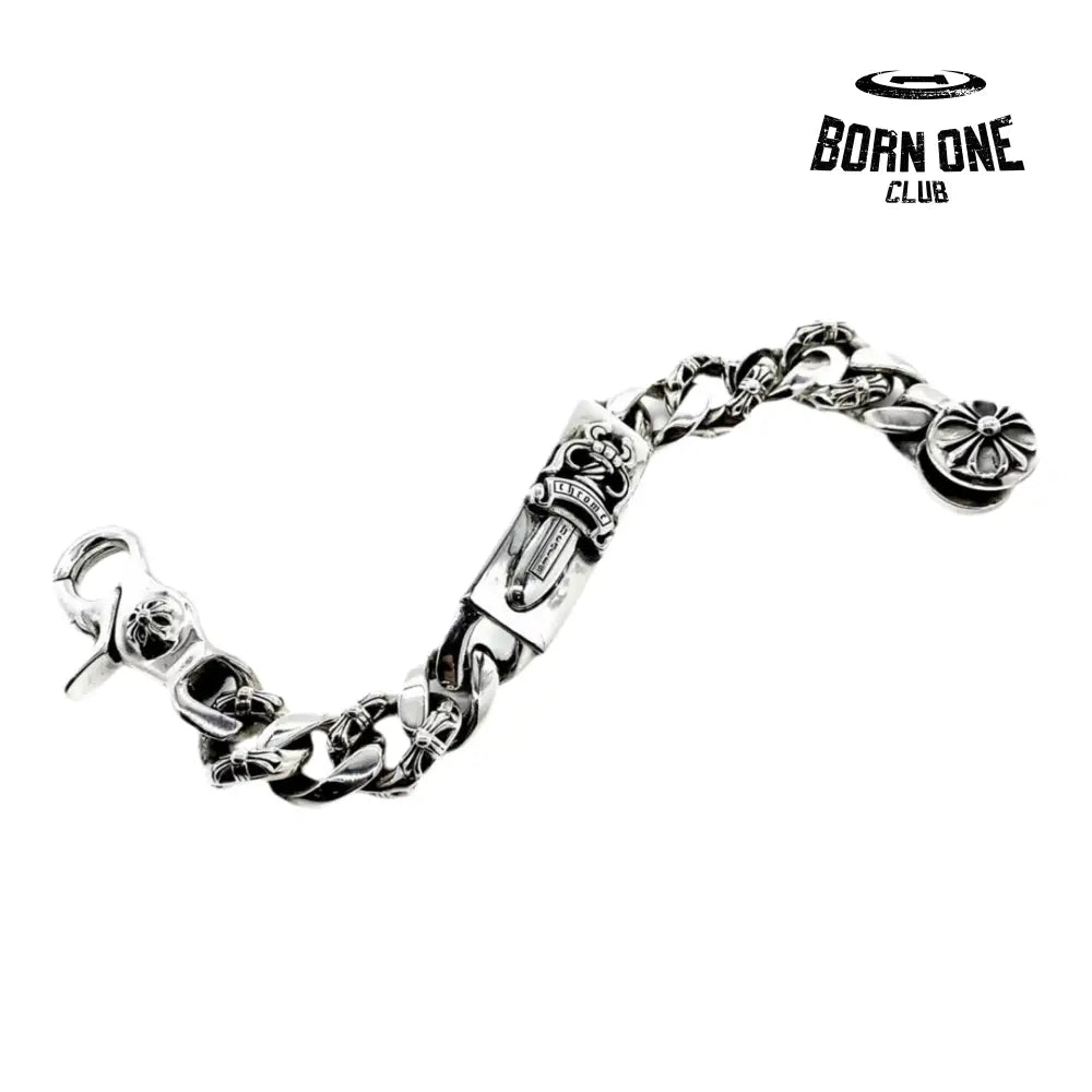 CHROME HEARTS Dagger Link Clip Thick Bracelete Prata 925