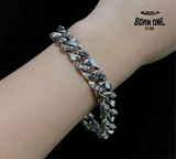 CHROME HEARTS Floral Fancy Chain Thin Bracelete Prata 925