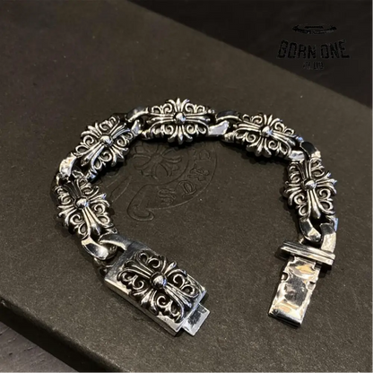 CHROME HEARTS Keeper Bracelet 20 CM Prata 925 20 cm, adequado para tamanho de pulso 15-18 CM