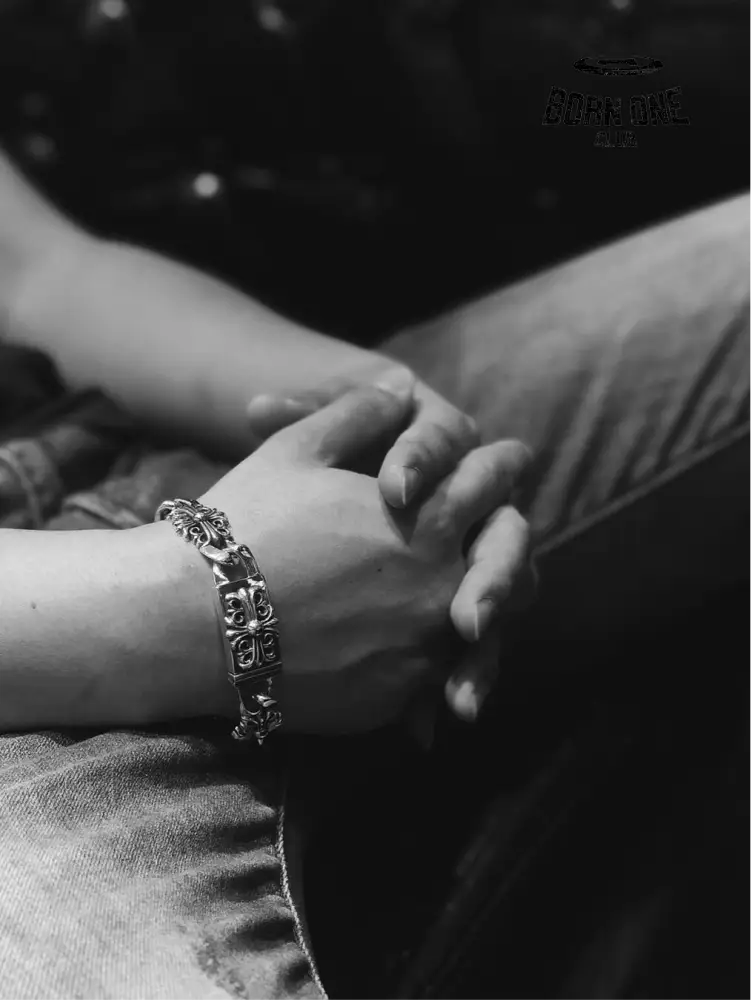 CHROME HEARTS Keeper Bracelet 20 CM Prata 925 20 cm, adequado para tamanho de pulso 15-18 CM