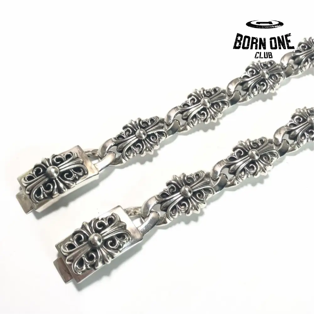 CHROME HEARTS Keeper Bracelet 20 CM Prata 925 20 cm, adequado para tamanho de pulso 15-18 CM