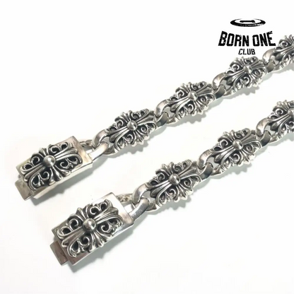 CHROME HEARTS Keeper Bracelet 20 CM Prata 925 20 cm, adequado para tamanho de pulso 15-18 CM