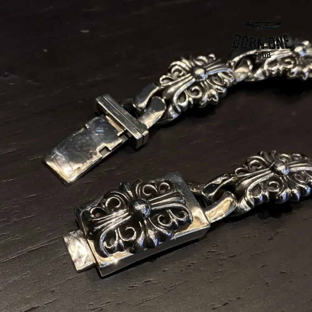 CHROME HEARTS Keeper Bracelet 20 CM Prata 925 20 cm, adequado para tamanho de pulso 15-18 CM