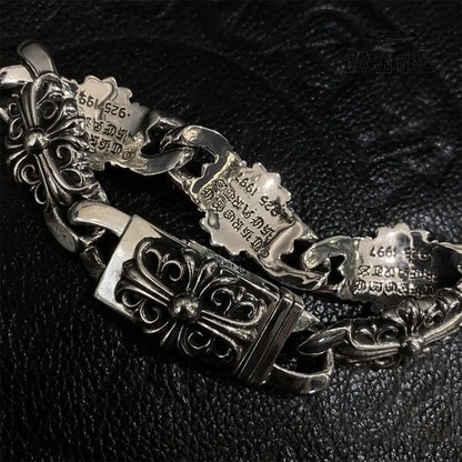CHROME HEARTS Keeper Bracelet 20 CM Prata 925 20 cm, adequado para tamanho de pulso 15-18 CM