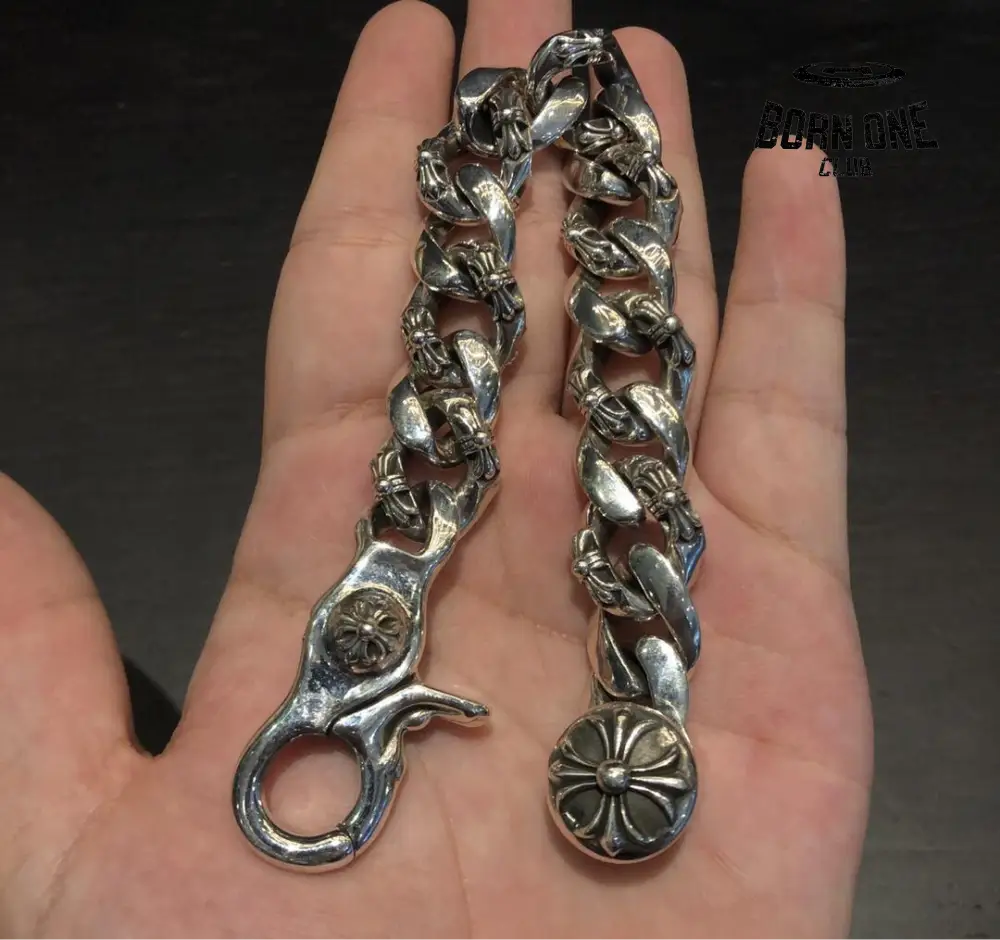 Chrome Hearts Link Clip Thick Bracelete Prata 925