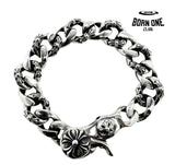 Chrome Hearts Link Clip Thick Bracelete Prata 925