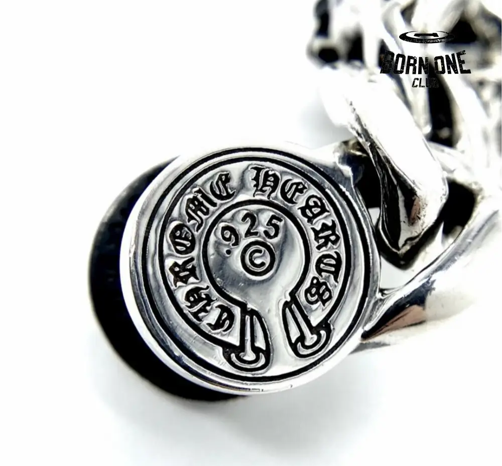 Chrome Hearts Link Clip Thick Bracelete Prata 925