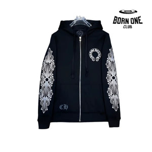Moletom Zip Chrome Hearts Horseshoe Floral Preto