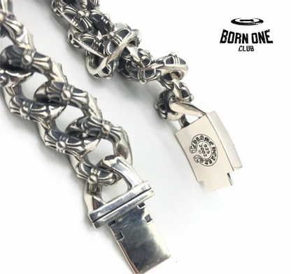 CHROME HEARTS Plus Extra Fancy Chain Thick Bracelet Prata 925