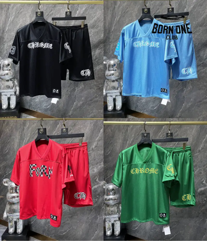 Chrome Hearts summer suit conjunto bermuda e manga curta