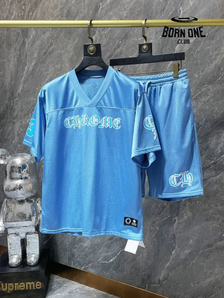 Chrome Hearts summer suit conjunto bermuda e manga curta