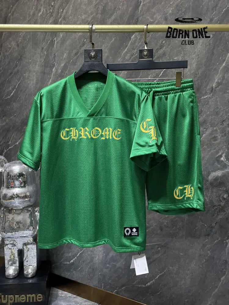Chrome Hearts summer suit conjunto bermuda e manga curta