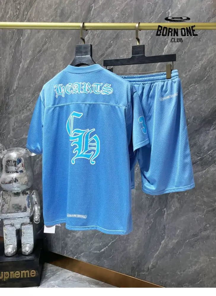 Chrome Hearts summer suit conjunto bermuda e manga curta
