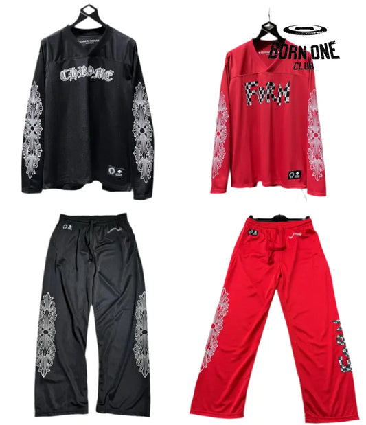 Chrome Hearts summer suit conjunto Calça e manga longa