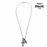 CHROME HEARTS Tiny Cross & Babyfat Necklace (with Twist Chain) Prata 925