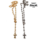 CHROME HEARTS Tiny Cross Necklace (with Tiny E Plus Chalk Chain) Prata 925
