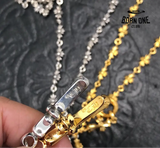 CHROME HEARTS Tiny Cross Necklace (with Tiny E Plus Chalk Chain) Prata 925