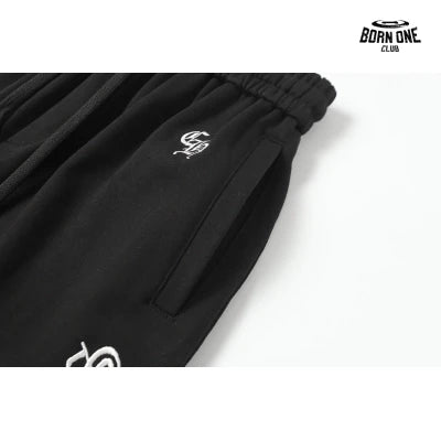Bermuda Moletom Chrome Hearts Embroidered Preta