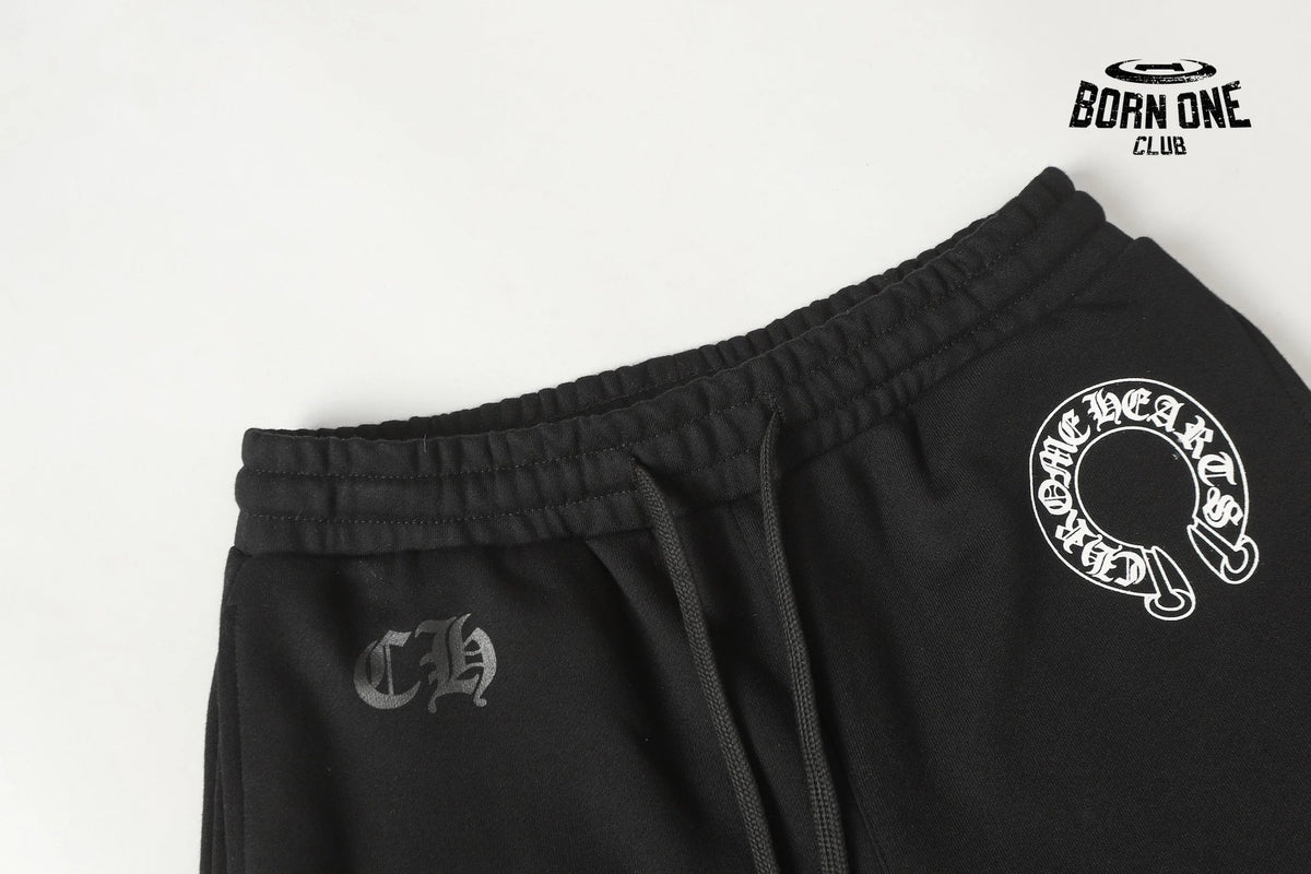 Calça Moletom Chrome Hearts Horseshoe Floral Preta