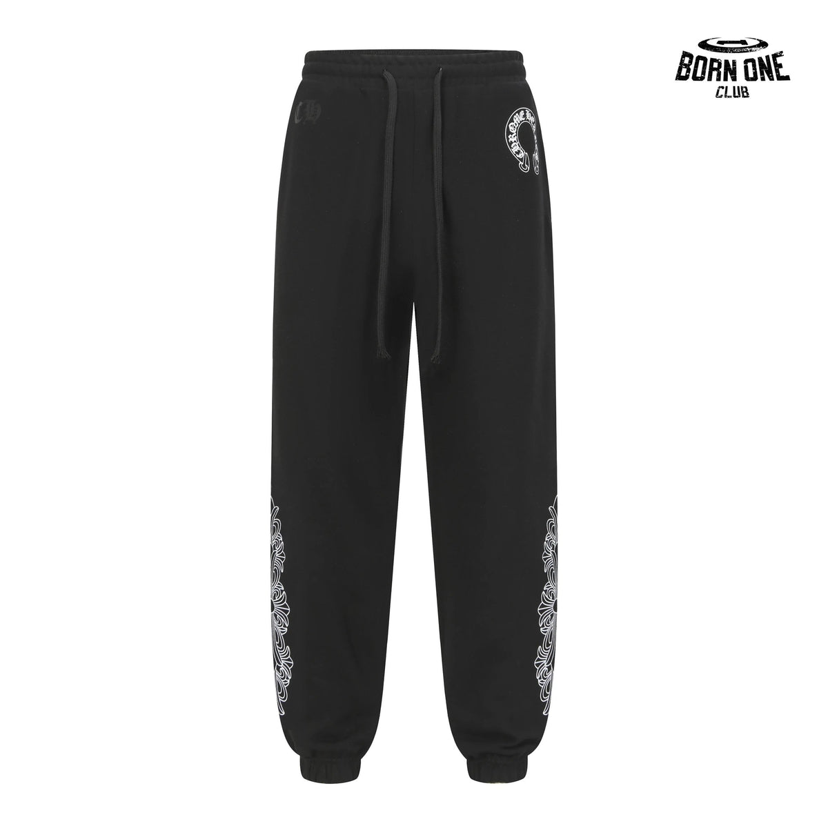 Calça Moletom Chrome Hearts Horseshoe Floral Preta