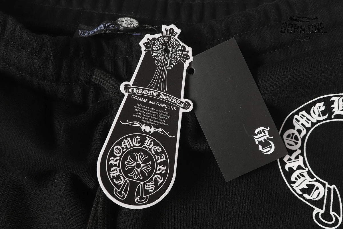 Calça Moletom Chrome Hearts Horseshoe Floral Preta