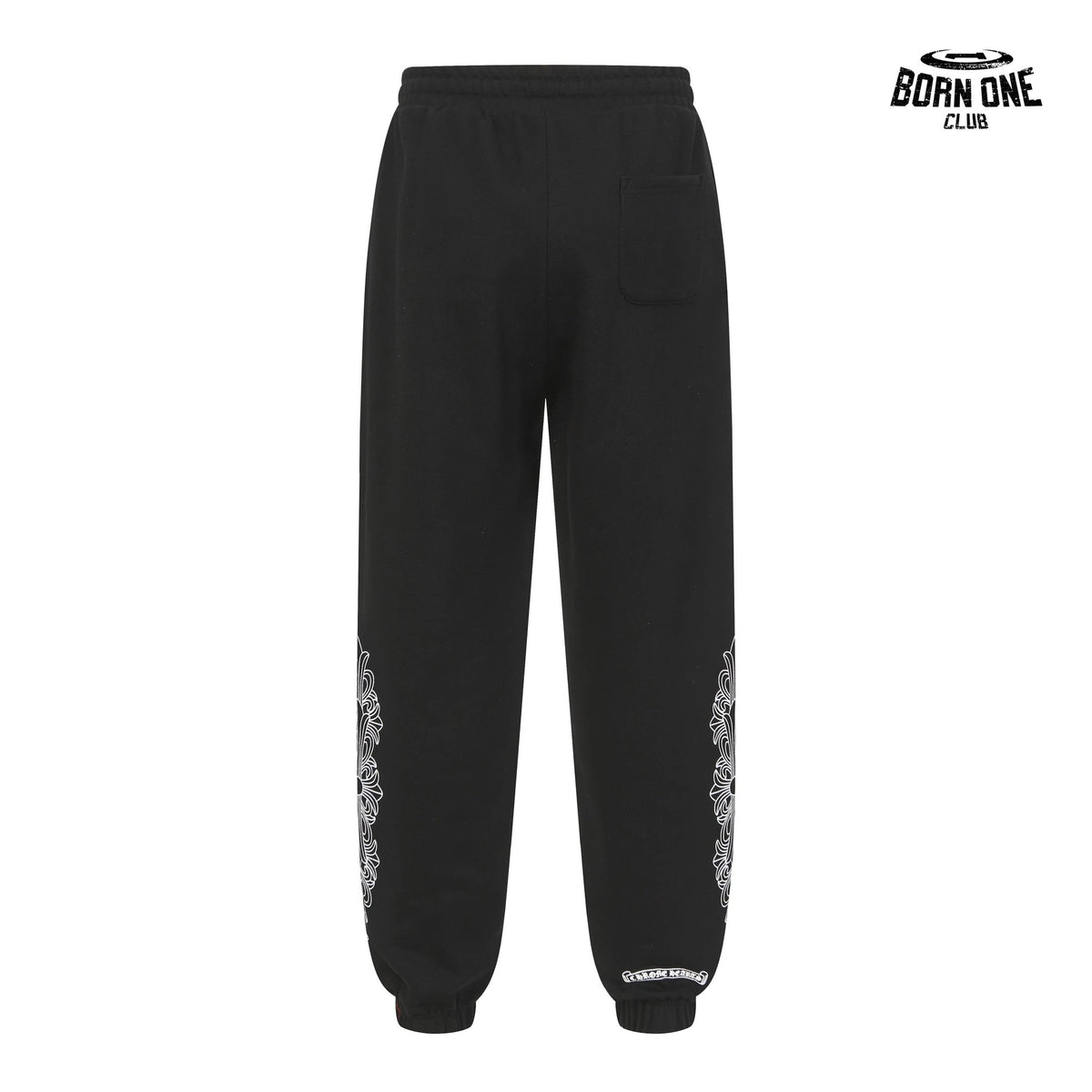 Calça Moletom Chrome Hearts Horseshoe Floral Preta