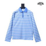 Camiseta Polo Manga Longa Chrome Hearts Striped Azul