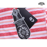 Camiseta Polo Manga Longa Chrome Hearts Striped Rosa