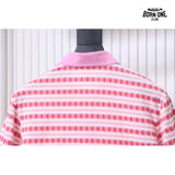 Camiseta Polo Manga Longa Chrome Hearts Striped Rosa