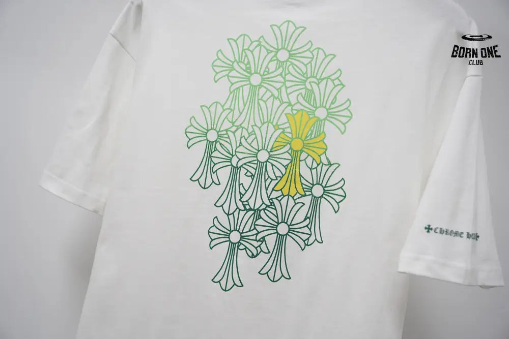 Camiseta Chrome Hearts Neon Green Cross Back